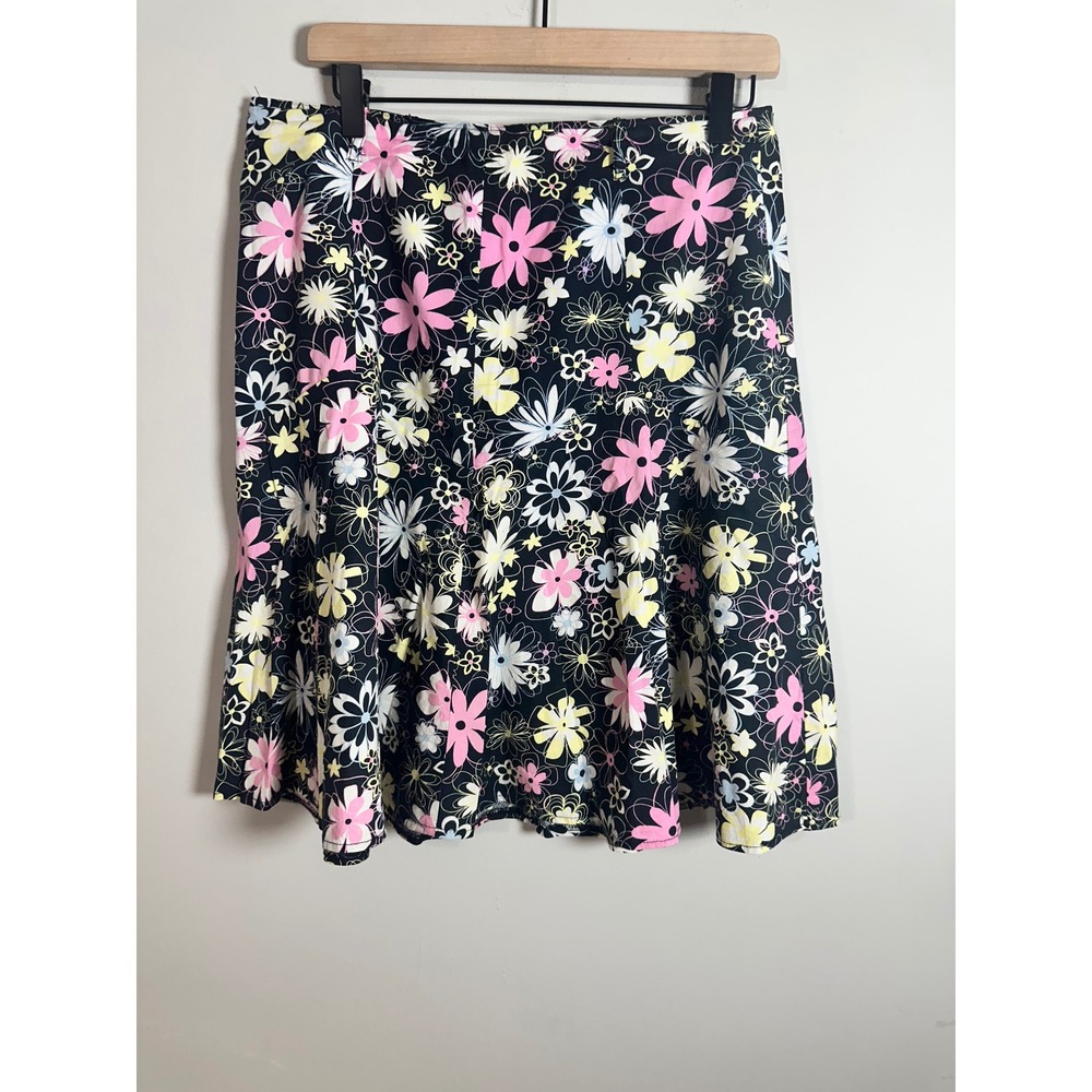 Joe Benbasset Vintage Womens Floral A-Line Skirt Pink Yellow Size 7 Y2K Retro